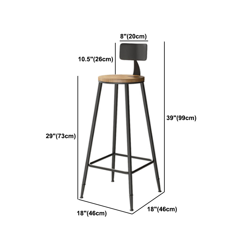 Indoor Bar Table Set Pine Solid Wood 1/7 Pcs Iron Base Bar Table and Stools