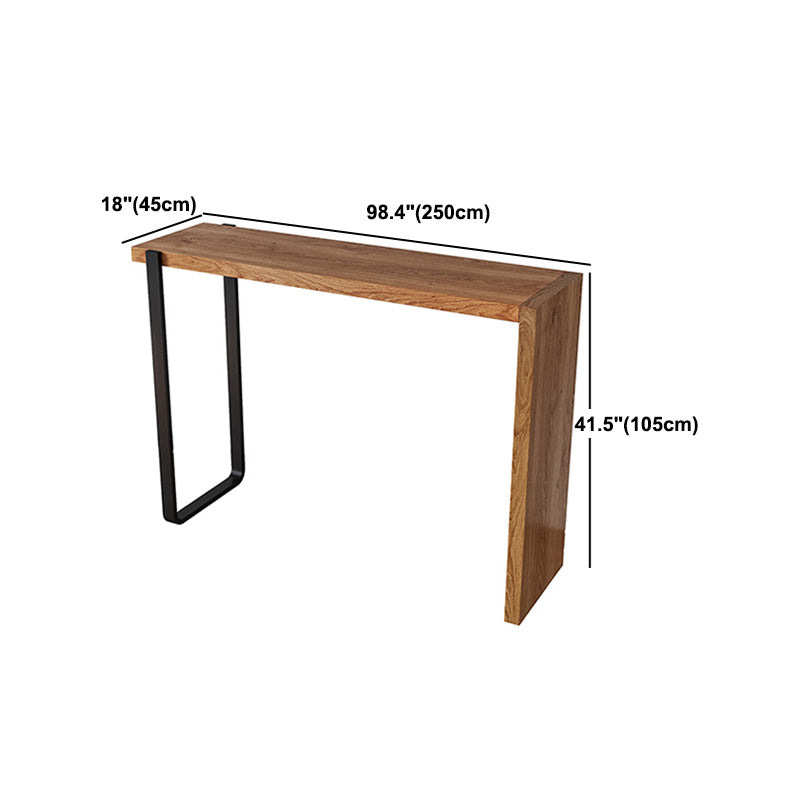 Indoor Rectangular Bar Table Set 1/3 Pcs Solid Wood Bar Table with Backless Bar Stool