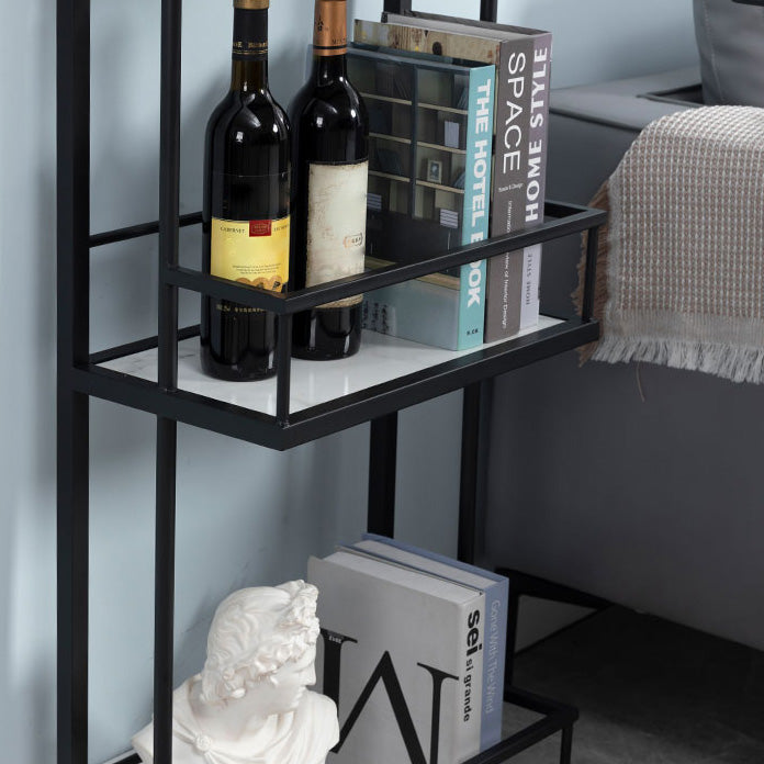 Contemporary Stone Bar Table Set 1/3 Pcs Metal Base Bar Table with Adjustable Stools