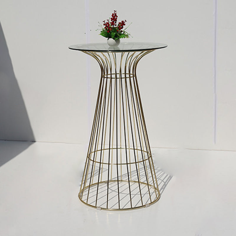 1/3 Pieces Round Bar Table Set Modern Metal Cafe Bar with Foot Bar Stools