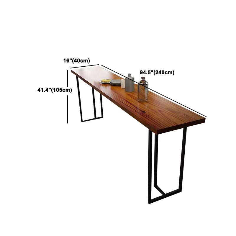 1/11 Pieces Rectangular Bar Table Set Modern Wooden Cafe Table with Foot Bar Stools