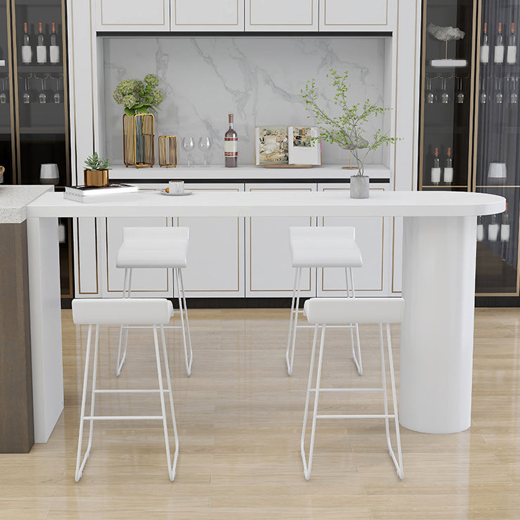 1/5 Pieces Geometric Bar Table Set Modern Wooden Home Table with Foot Bar Stools