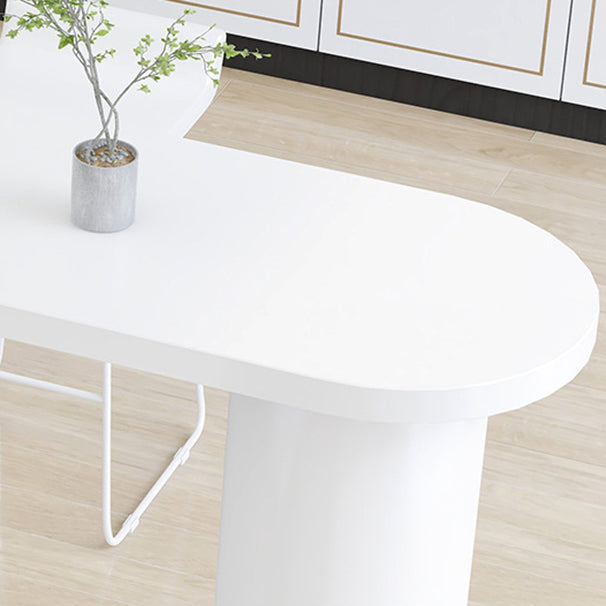 1/5 Pieces Geometric Bar Table Set Modern Wooden Home Table with Foot Bar Stools