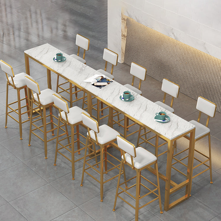 1/7/9/11 Pieces Rectangular Bar Set Gorgeous Style Marble Table with Bar Stools