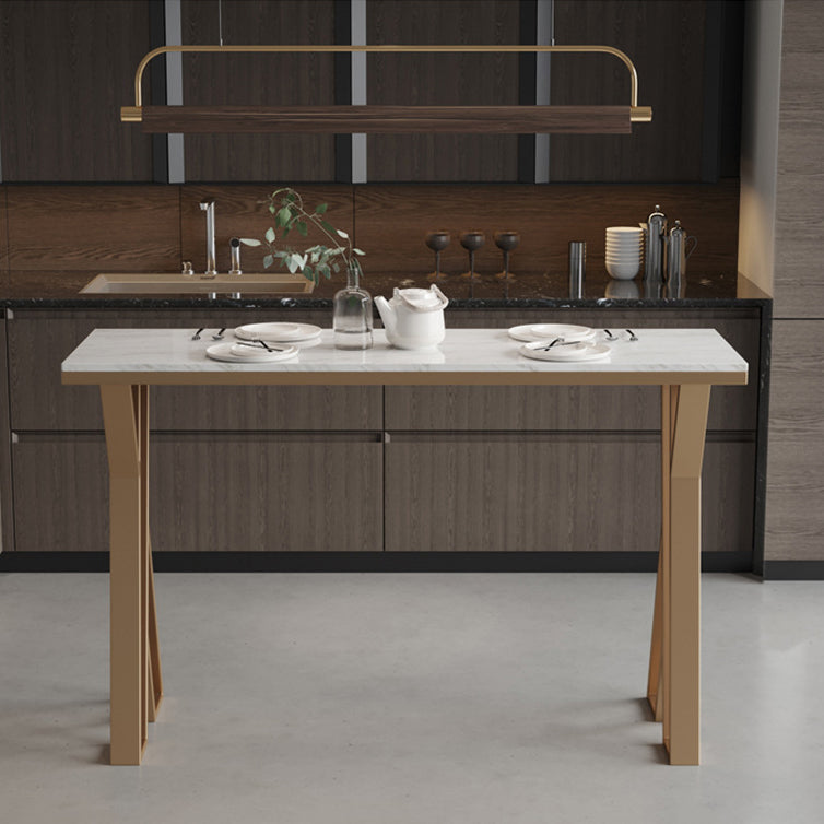 Glam Style Bar Table Set 1/2/5 Pieces Rectangle Bar Table with High Stools for Kitchen