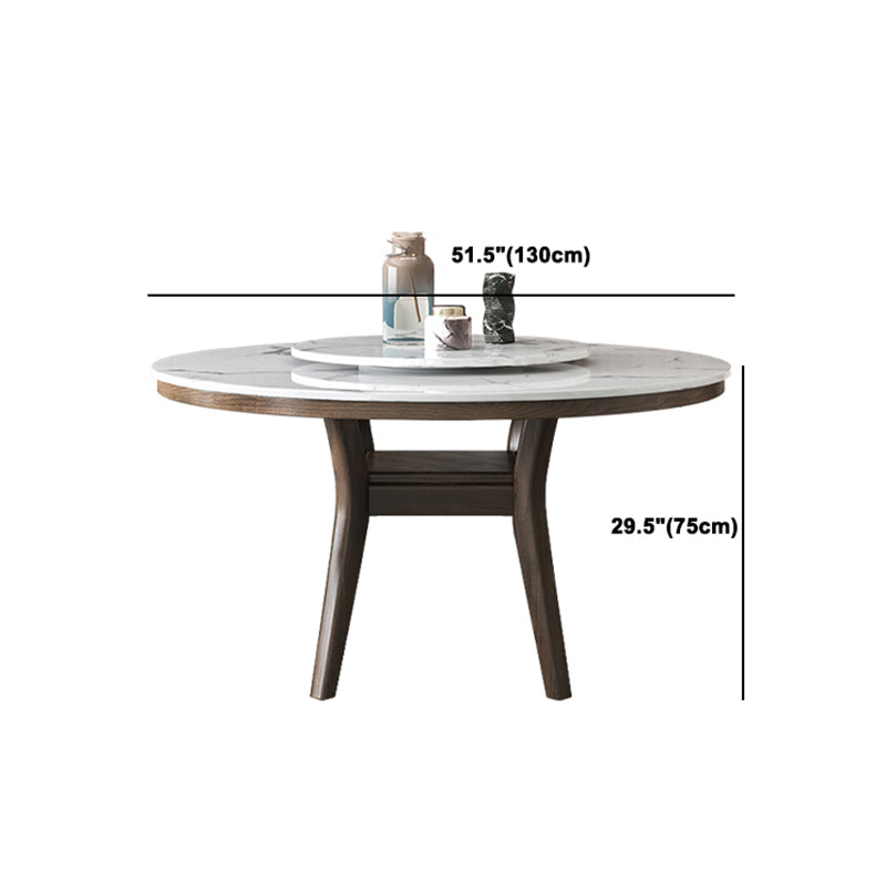 Modern Rotatable Round Table Set 1/4/5/6/7 Pieces Artificial Marble Top Round Table Set
