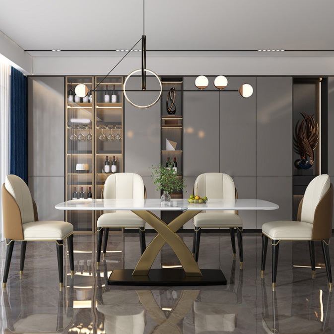 Contemporary Style Rectangle Table Set 1/5/6/7 Pieces Dining Set for Home