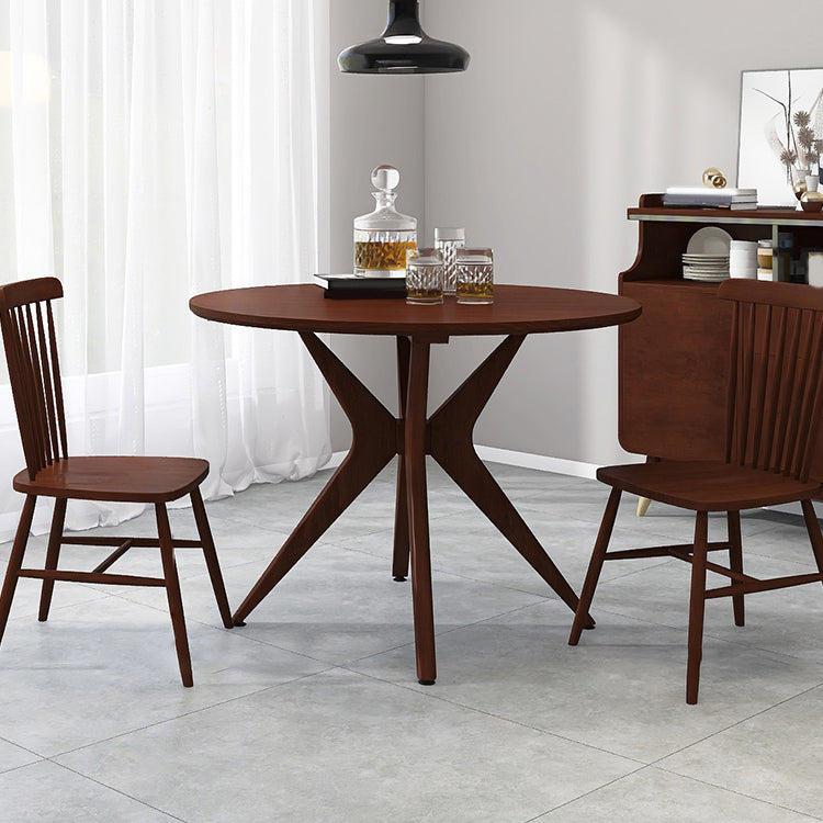 1/2/3/4 Pieces Solid Wood Dining Set Modern Pine Wood Round Table with Wooden Chairs