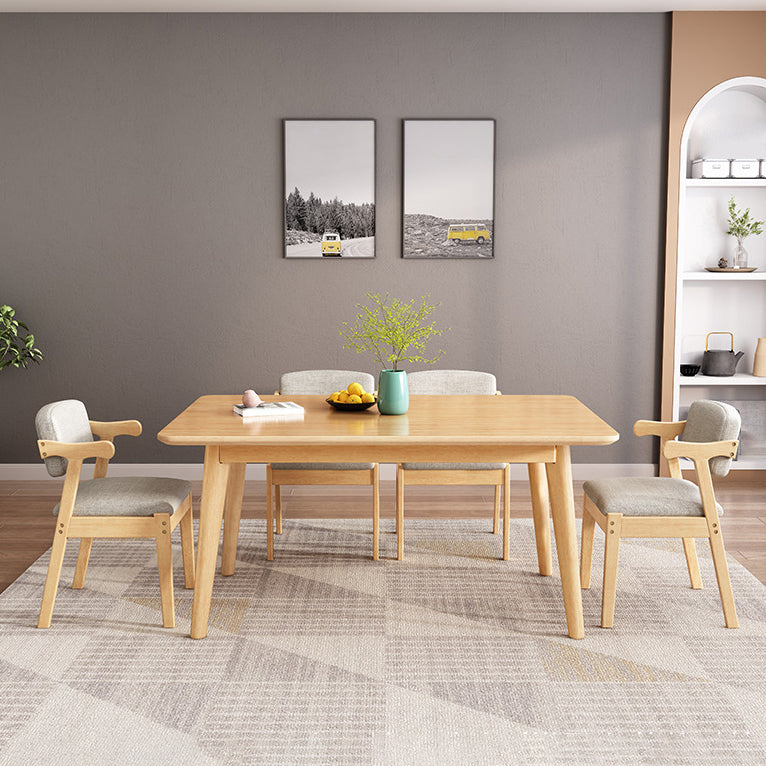 Traditional Dining Table Set 1/5/7 Pcs Solid Wood Dining Table and Chairs