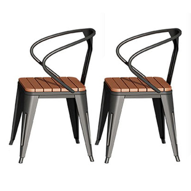 Contemporary Style Wood Table Set 1/2/3/5/7 Pieces Dining Set with Metal Chairs