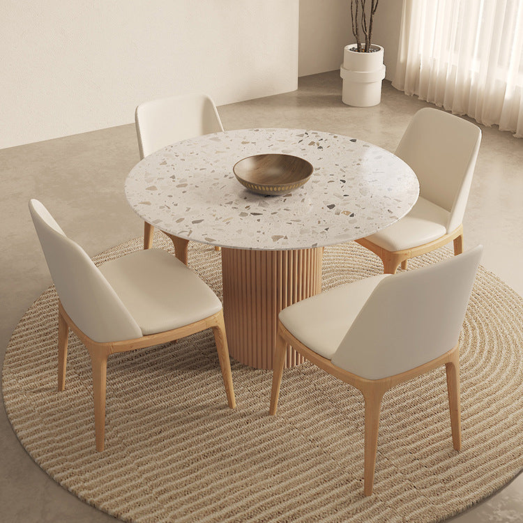 Contemporary Sintered Stone Dining Table Set Round 1/4/5/7 Pieces Dining Set for Home Use