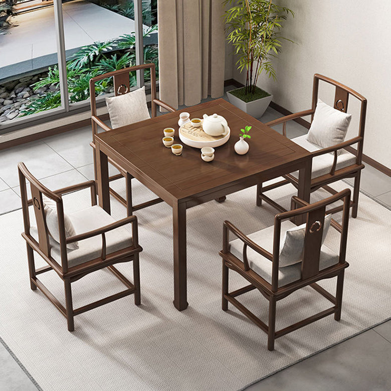 Traditional Wood Dining Set 1/5 Pieces Rectangle Dining Table Set