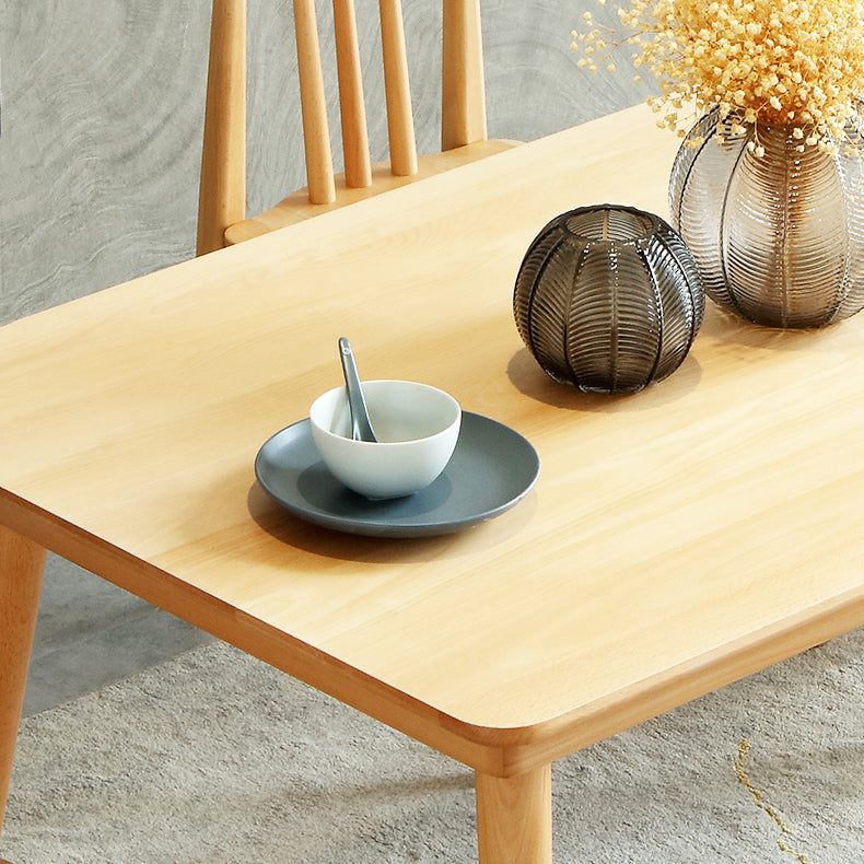 Modern Rectangle Dining Set 1/2/5/7 Pieces Solid Wood Dining Table with Chairs