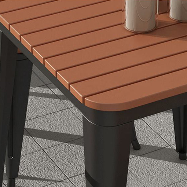 Contemporary Rectangle Table Set 1/2/3/5/7 Pieces Dining Set with Metal Chairs