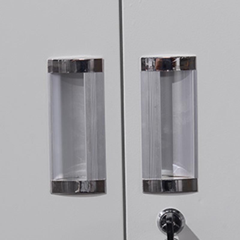 Modern White Storage Cabinet with Hinged Door Metal Cabinet for Bathroom