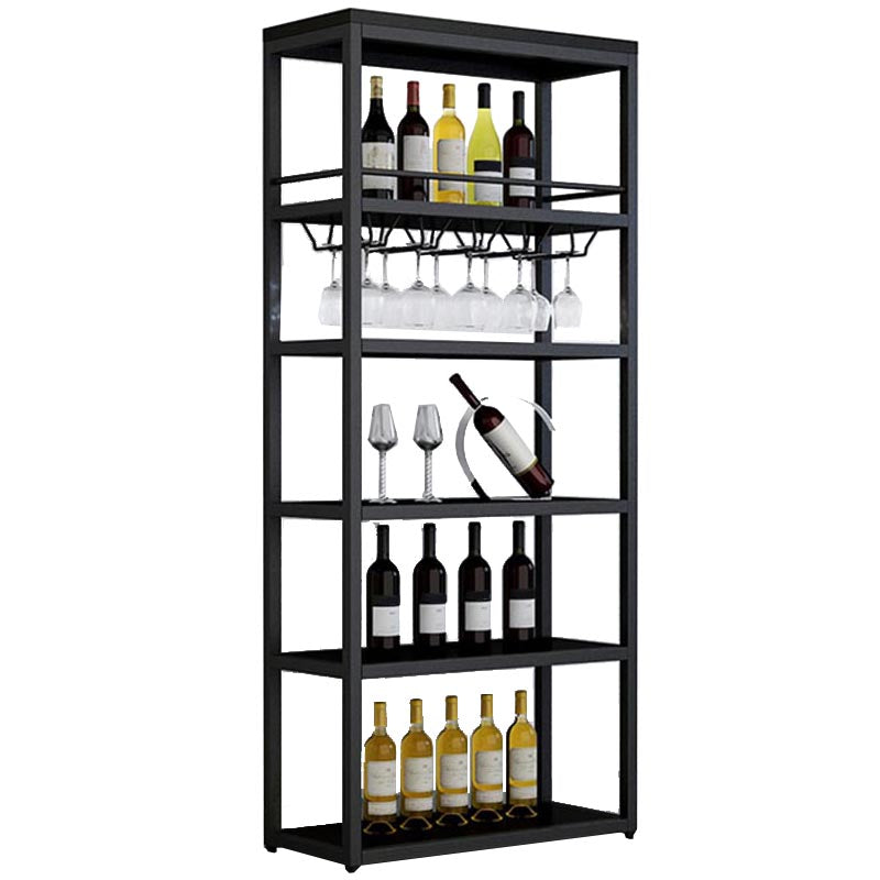 Industrial Floor Wine Holder Rack Metal Wine Racks with Shelf