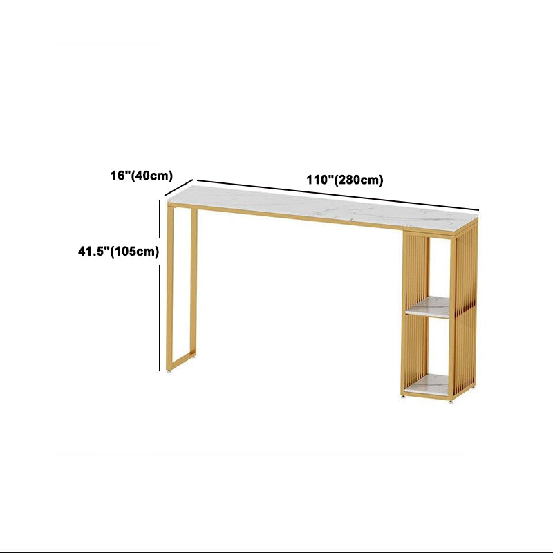 1/3/7 Pieces Rectangular Bar Table Set Modern Marble Milk Tea Shop Table with Bar Stools