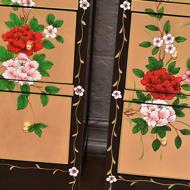 Traditional Vertical Bedroom Chest Wooden Storage Chest with Drawers