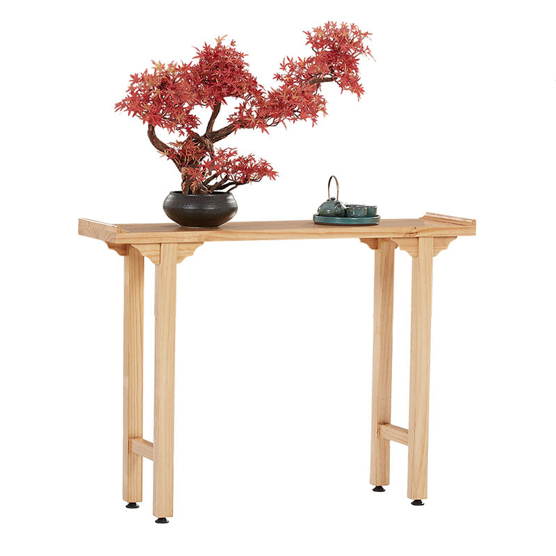 Wood Console Table Mid-Century Modern Rectangle Accent Table for Hall