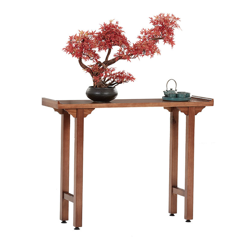Wood Console Table Mid-Century Modern Rectangle Accent Table for Hall