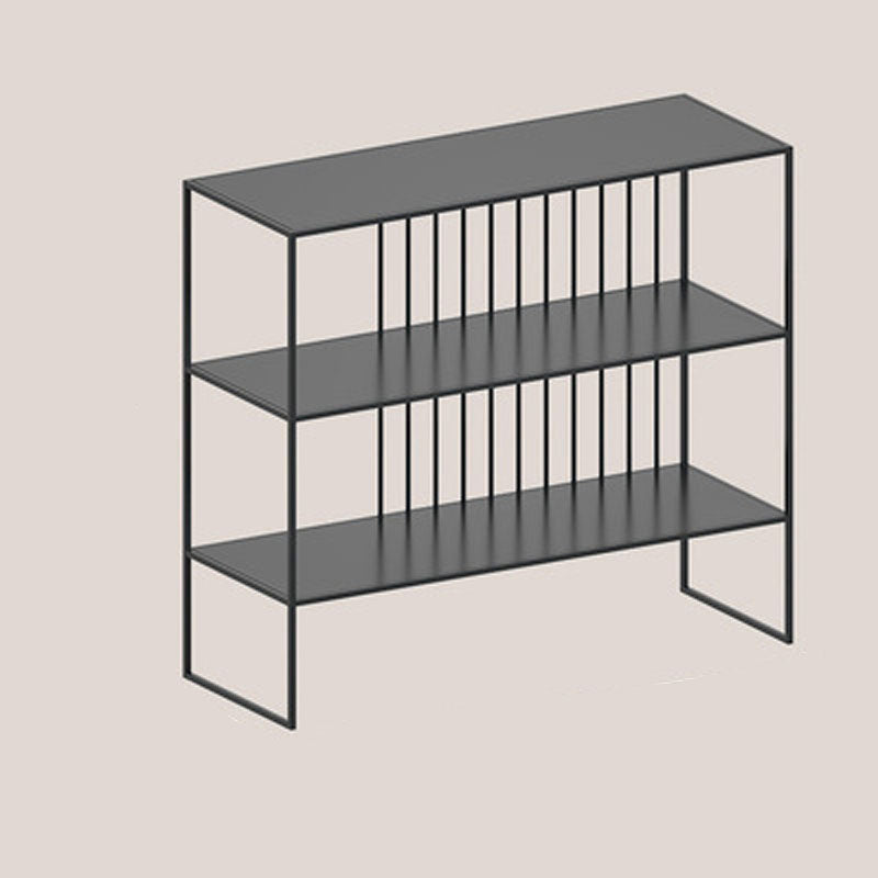 Modern Iron Open Storage Console Sofa Table Rectangle End Table with Shelves for Hall