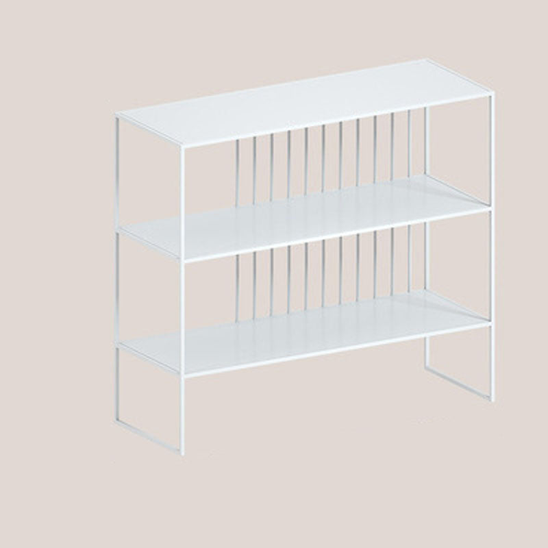 Modern Iron Open Storage Console Sofa Table Rectangle End Table with Shelves for Hall