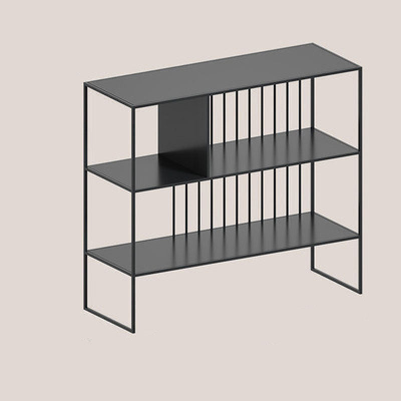 Modern Iron Open Storage Console Sofa Table Rectangle End Table with Shelves for Hall