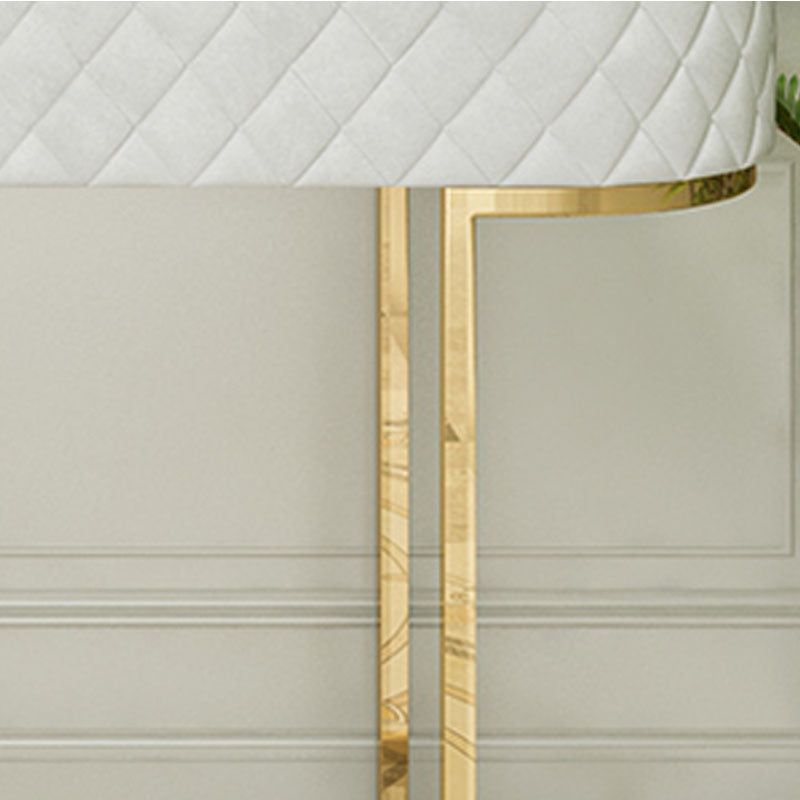 Sled Glam Marble Console Table 14" W Oval Console Accent Table for Hall