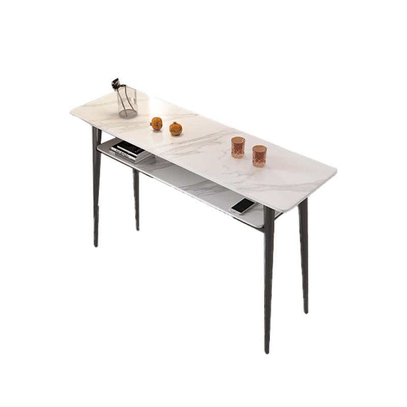 Modern Style Bar Table Rectangle Stone Bar Dining Table with 4 Legs