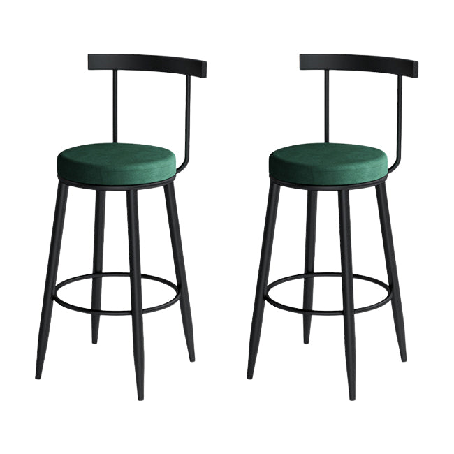 Scandinavian Metal Stool Velvet Upholstered Counter Stool in Matte Finish for Indoor