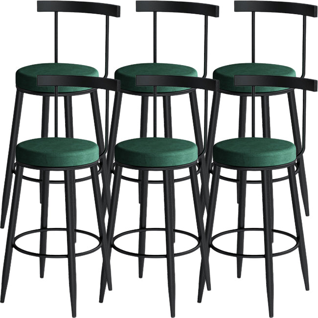 Scandinavian Metal Stool Velvet Upholstered Counter Stool in Matte Finish for Indoor
