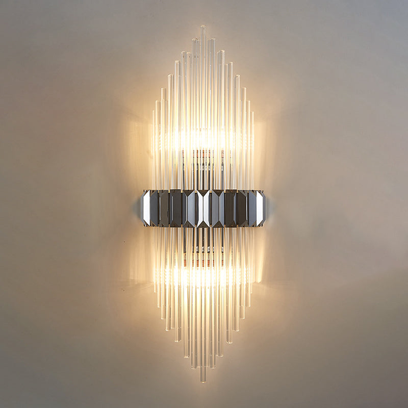2-Light Geometric Wall Light Sconce Modern Style Glass Wall Lighting
