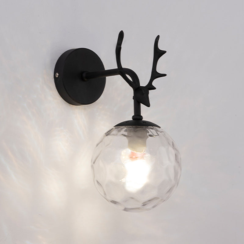 Glass Spherical Shape Wall Light Modern Style 1 Light Wall Mount Fixture for Living Room