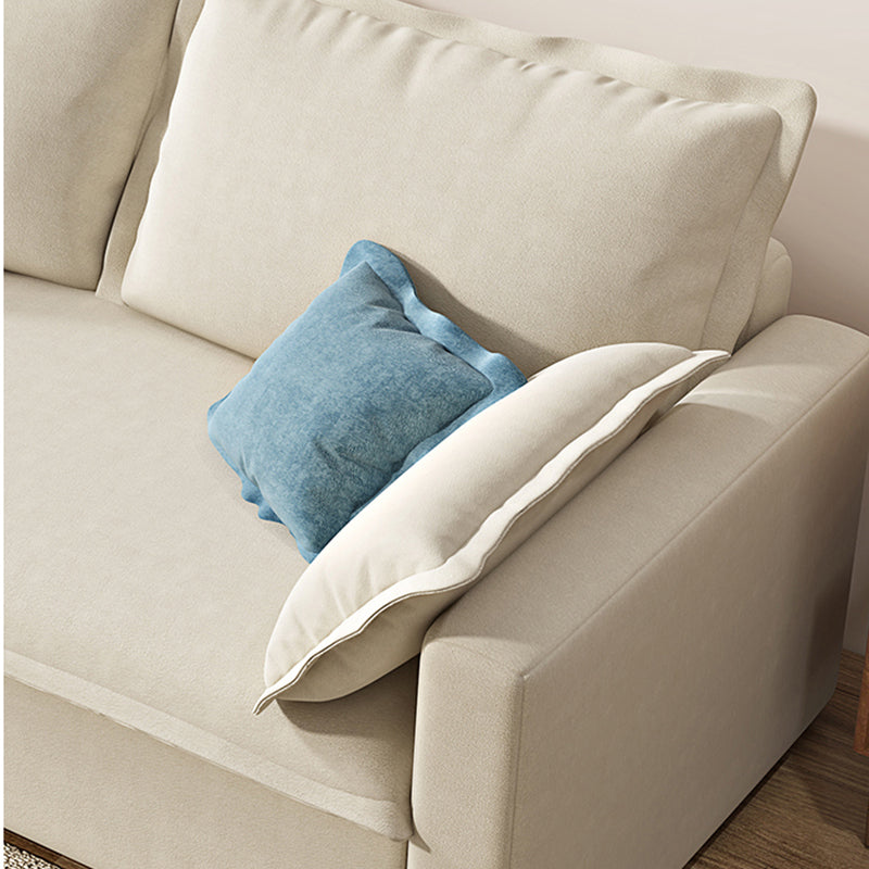 Beige Modern Loose Back Sofa Bed Standard Square Arm Sofa Bed