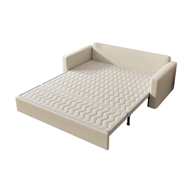 Beige Modern Loose Back Sofa Bed Standard Square Arm Sofa Bed