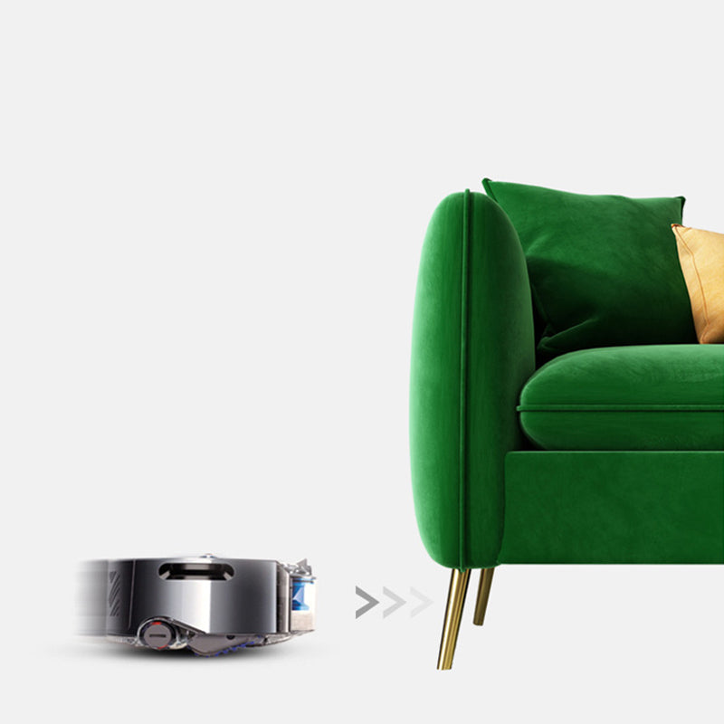 Velvet Modern Style Sofa 2/3-seat Tuxedo Arm Sofa with 2 Pillows