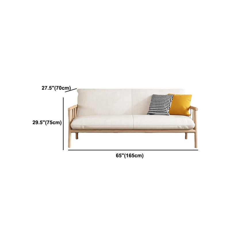 Contemporary Fabric Slipcovered Sofa 30.31" High Solid Wood Sofa