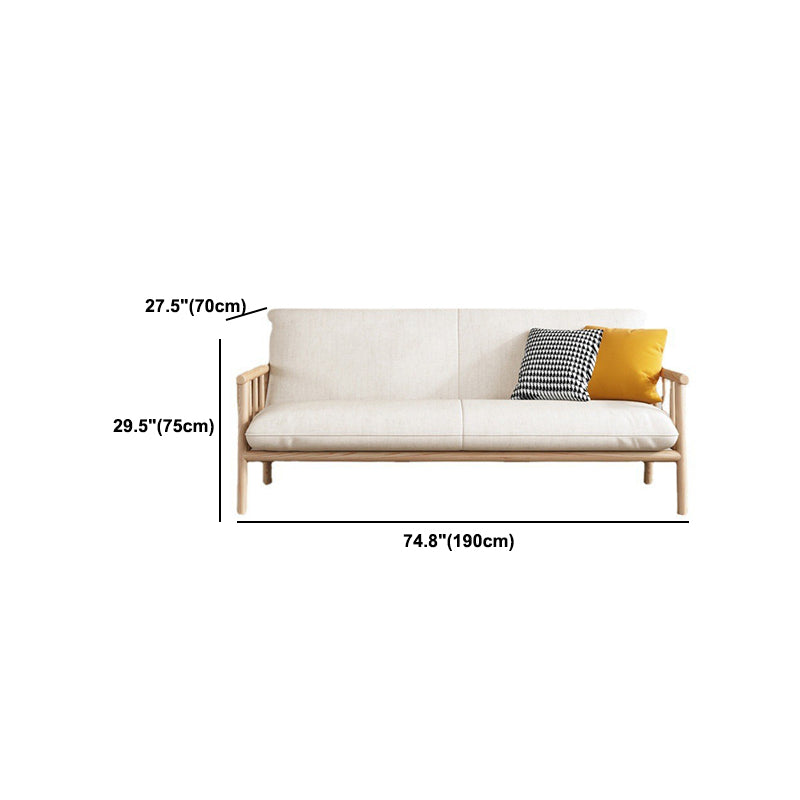 Contemporary Fabric Slipcovered Sofa 30.31" High Solid Wood Sofa