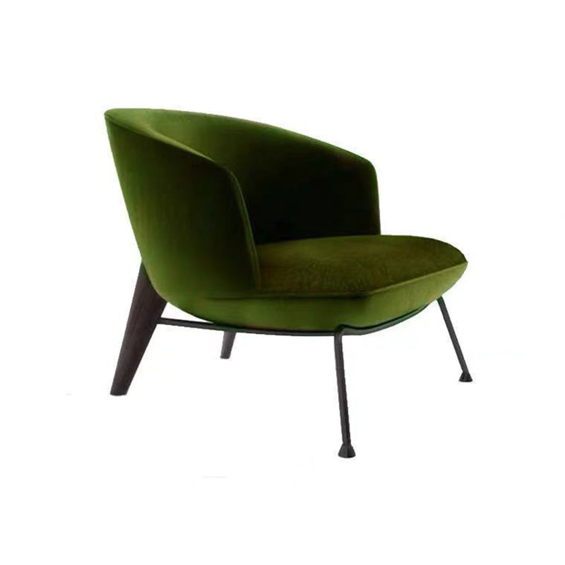 Contemporary Fabric Slipper Armless with Black Legs Accent Chair