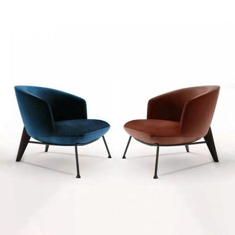 Contemporary Fabric Slipper Armless with Black Legs Accent Chair