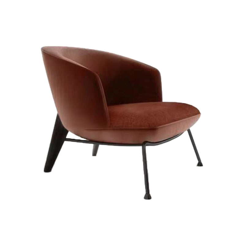 Contemporary Fabric Slipper Armless with Black Legs Accent Chair