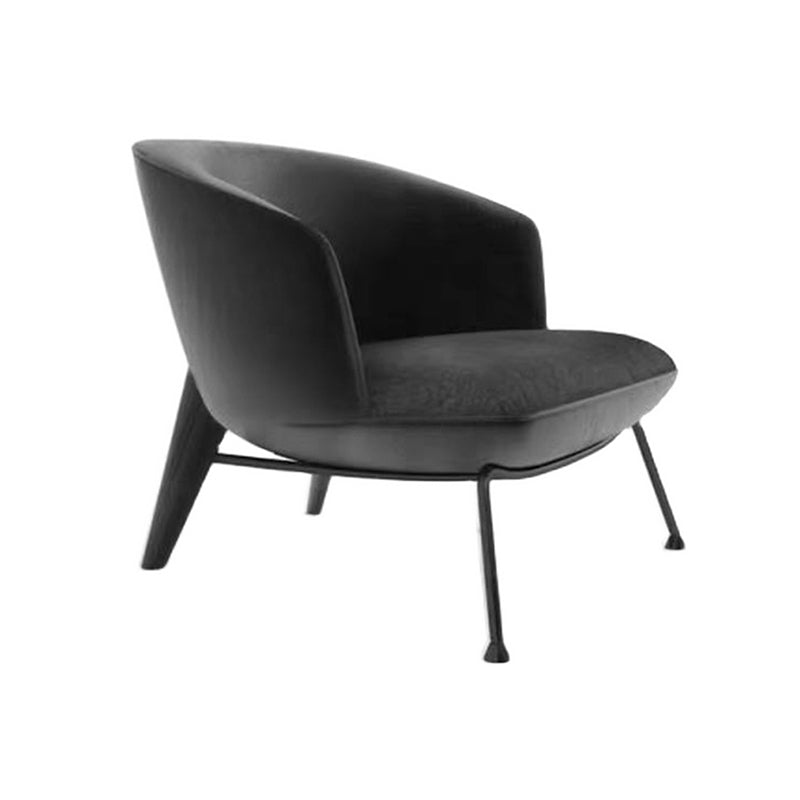 Contemporary Fabric Slipper Armless with Black Legs Accent Chair