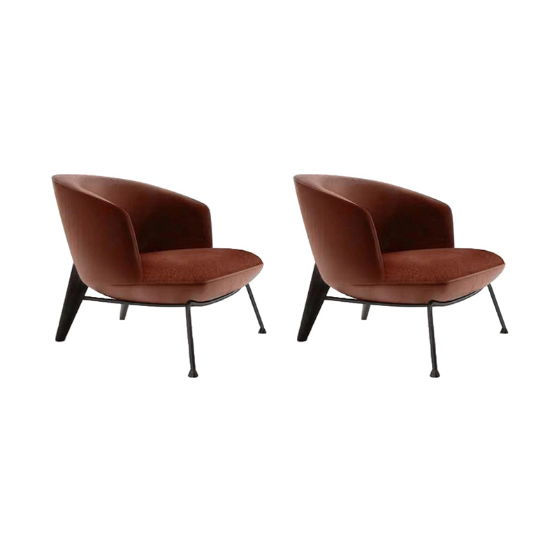 Contemporary Fabric Slipper Armless with Black Legs Accent Chair