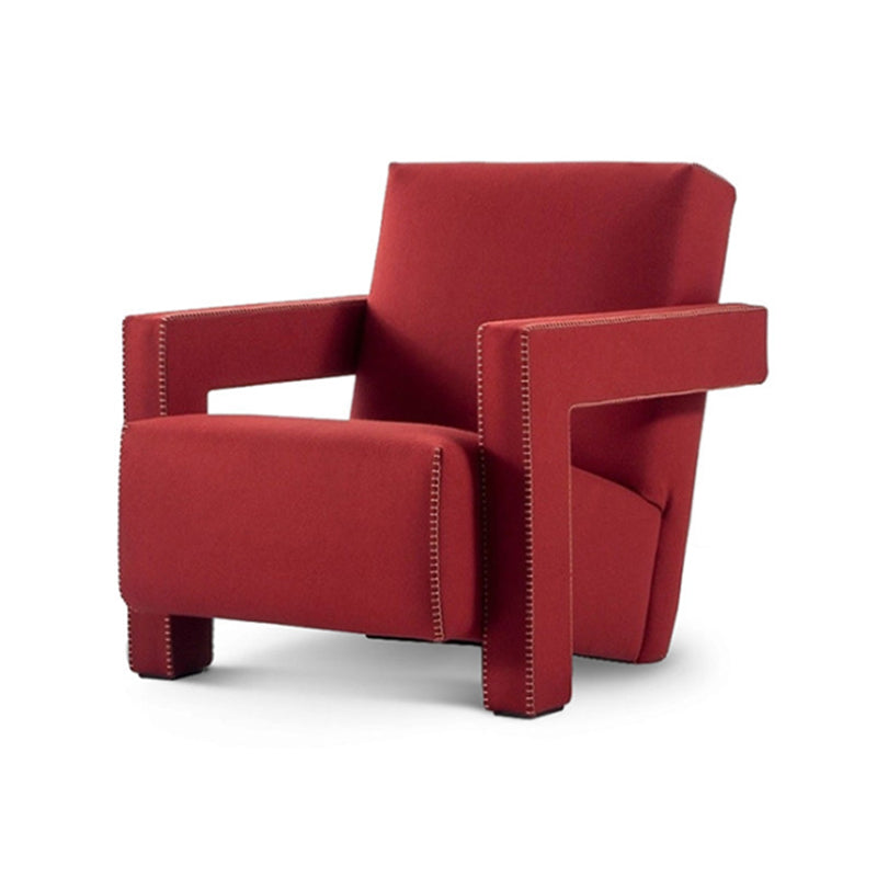 Nordic Square Arms Fabric Arms Included Fixed Back Accent Room Chair