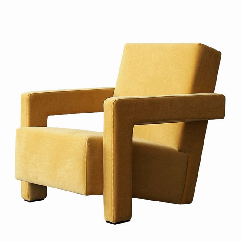 Nordic Square Arms Fabric Arms Included Fixed Back Accent Room Chair