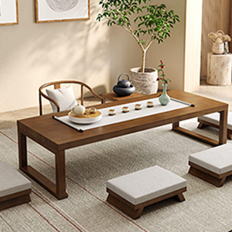 Brone Solid Wood Coffee Table with Sled Legs and Rectangular Top