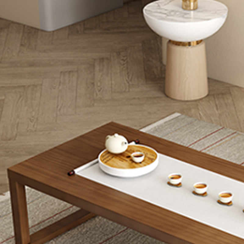 Brone Solid Wood Coffee Table with Sled Legs and Rectangular Top