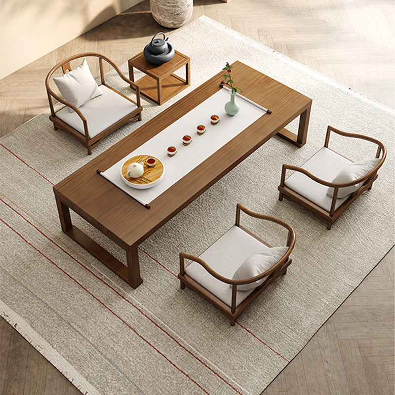 Brone Solid Wood Coffee Table with Sled Legs and Rectangular Top