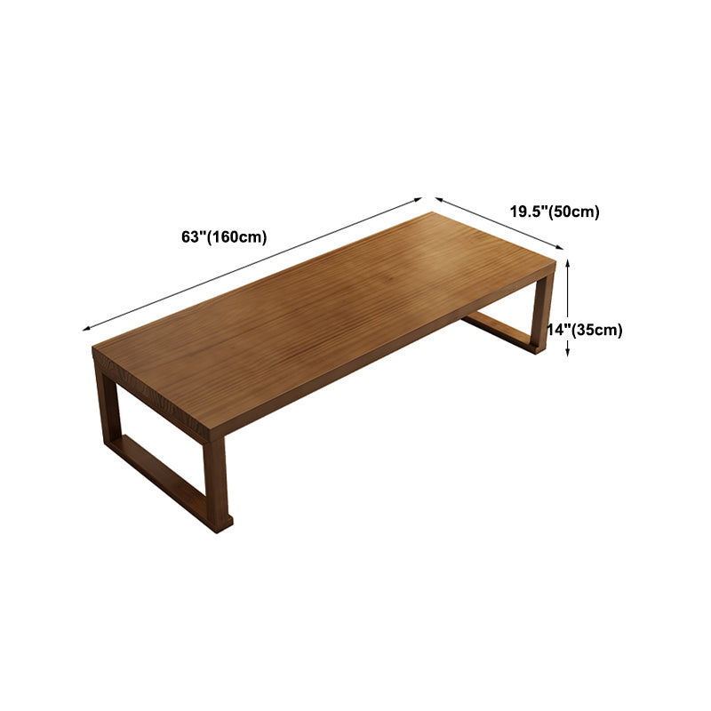 Brone Solid Wood Coffee Table with Sled Legs and Rectangular Top