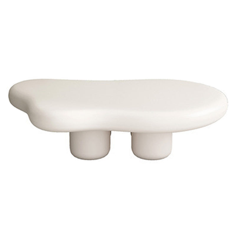 Scandinavian 4 Legs Coffee Table Free form Wooden Cocktail Table in White
